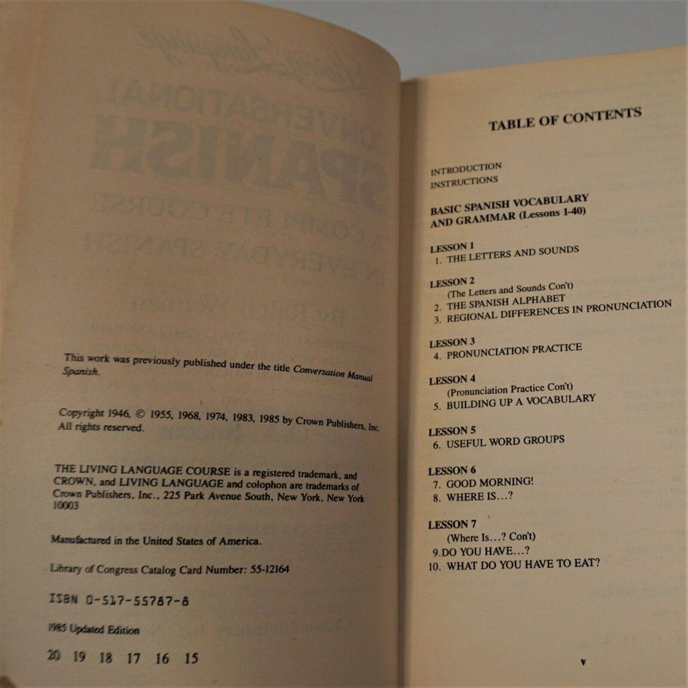 Conversational Spanish A Complete Course in Everyday Spanish 1985 Paperback - Picture 7 of 11